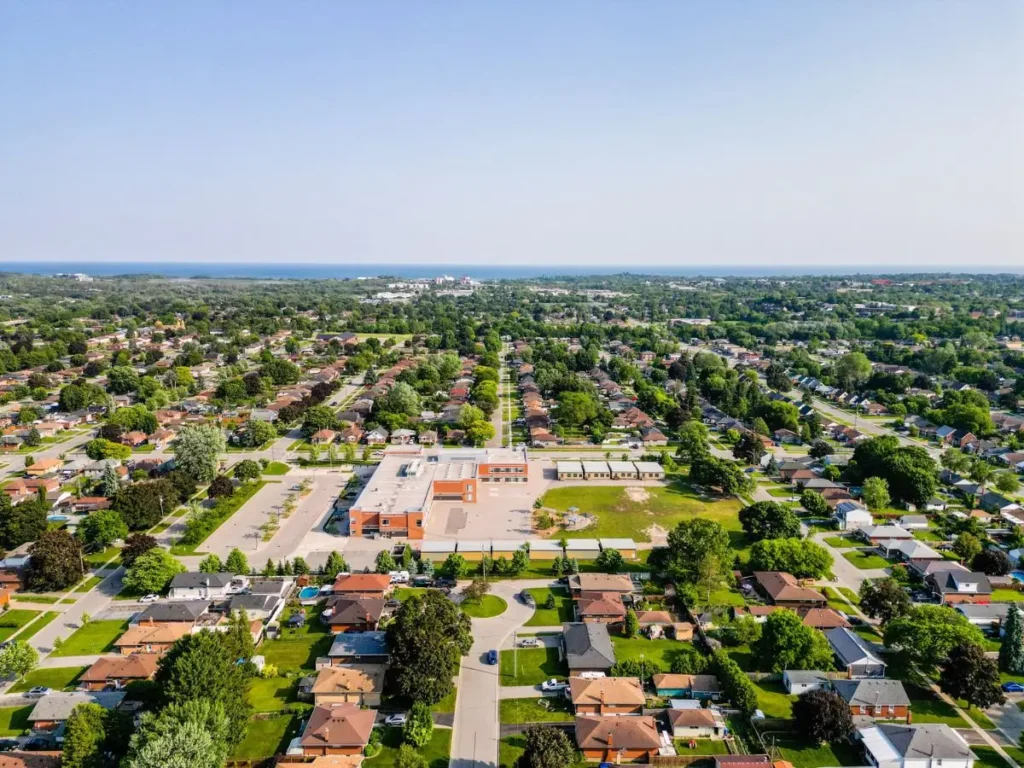 Aerial views of Oshawa, ON