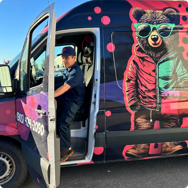 Waza Technician Arriving